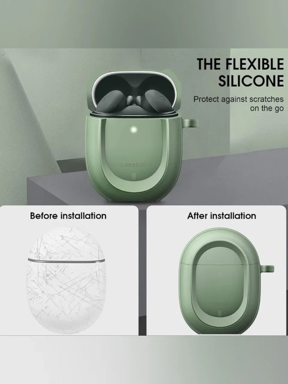Case for Google Pixel Buds A-Series 2021 / Pixel Buds 2, Sage Green